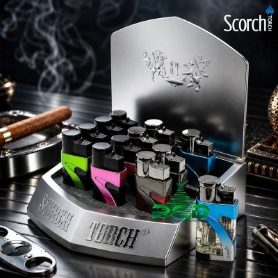 SCORCH TORCH 2 FLAME W/ SEE THRU ASST. COLORS 12CT/ DISPLAY
